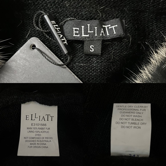 Elliatt Monochrome Scenery Rabbit Fur Jacket, Small - Picture 9 of 9